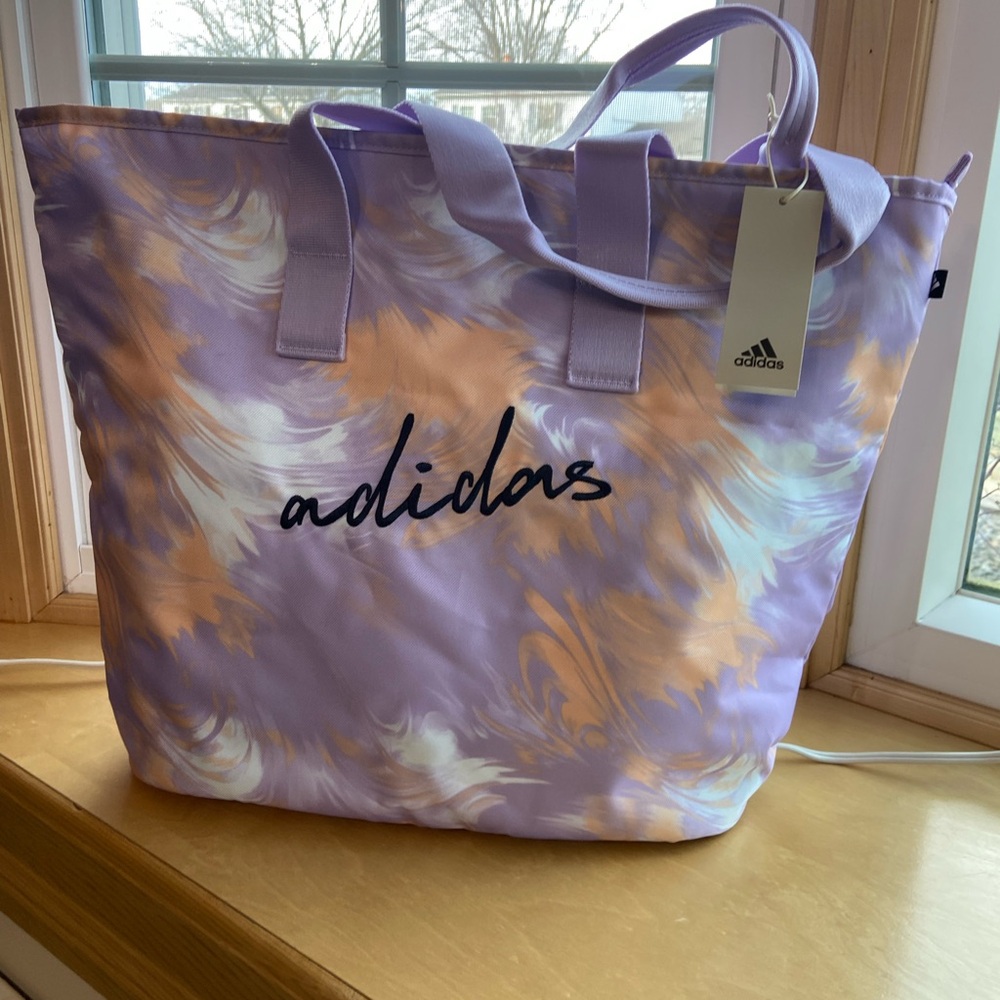 NWT Adidas  Lavender and Peach Women's Beach Tote Bag